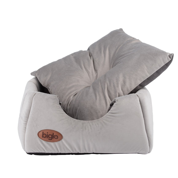 Biglo Roma Trio Gray Multifunctional Pet Bed and House, 40x40x38cm, Cozy Design