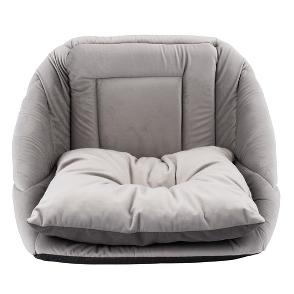 Biglo Roma Trio Gray Multifunctional Pet Bed and House, 40x40x38cm, Cozy Design