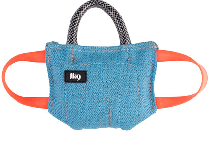 Julius-K9 Cotton Bitepad – Strong Blue Chew Toy with Three Handles, Durable Design