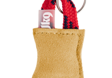 Julius-K9 Leather Keychain – Classic Brown Accessory with Durable Metal Ring