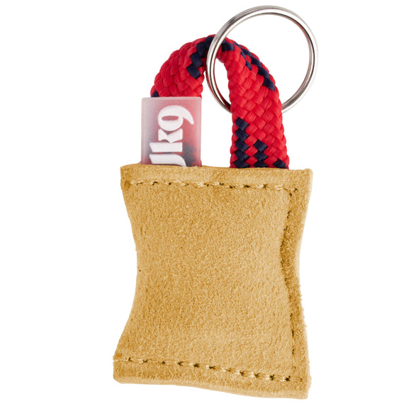 Julius-K9 Leather Keychain – Classic Brown Accessory with Durable Metal Ring