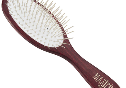 Maxi Pin Small Oval Grooming Brush – Ultra Soft 17mm Metal Pins for Gentle Brushing