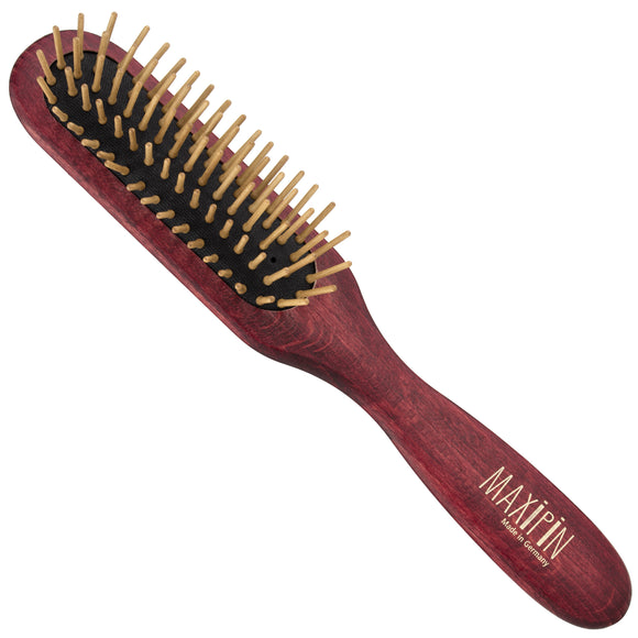 Maxi Pin Wood Brush – Narrow Grooming Brush with 15mm Wooden Pins, Gentle Detangling