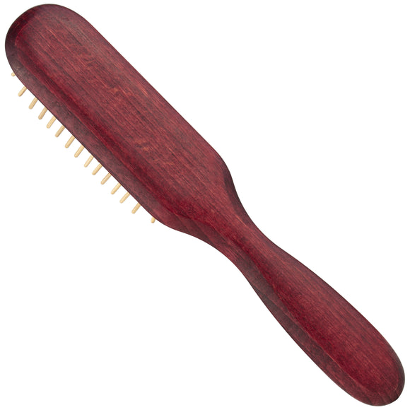 Maxi Pin Wood Brush – Narrow Grooming Brush with 15mm Wooden Pins, Gentle Detangling