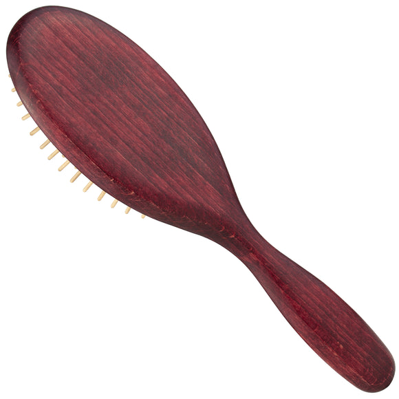 Maxi Pin Wood Brush Large – Oval Grooming Brush with 15mm Wooden Pins, Ergonomic Design