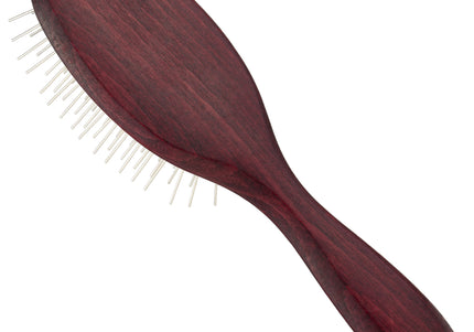 Maxi Pin Small Oval Grooming Brush – Ultra Soft 17mm Metal Pins for Gentle Brushing