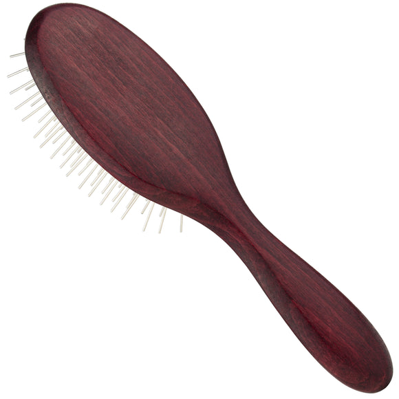 Maxi Pin Small Oval Grooming Brush – Ultra Soft 17mm Metal Pins for Gentle Brushing