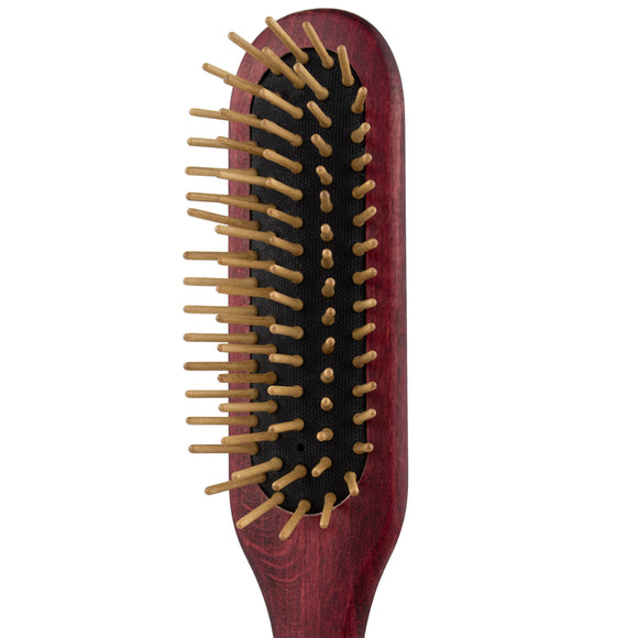 Maxi Pin Wood Brush – Narrow Grooming Brush with 15mm Wooden Pins, Gentle Detangling