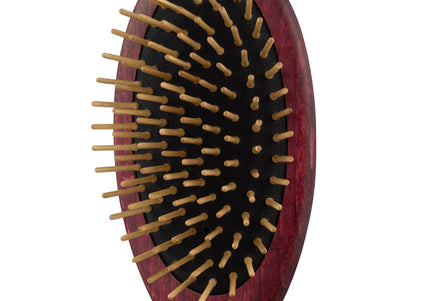 Maxi Pin Wood Brush Large – Oval Grooming Brush with 15mm Wooden Pins, Ergonomic Design
