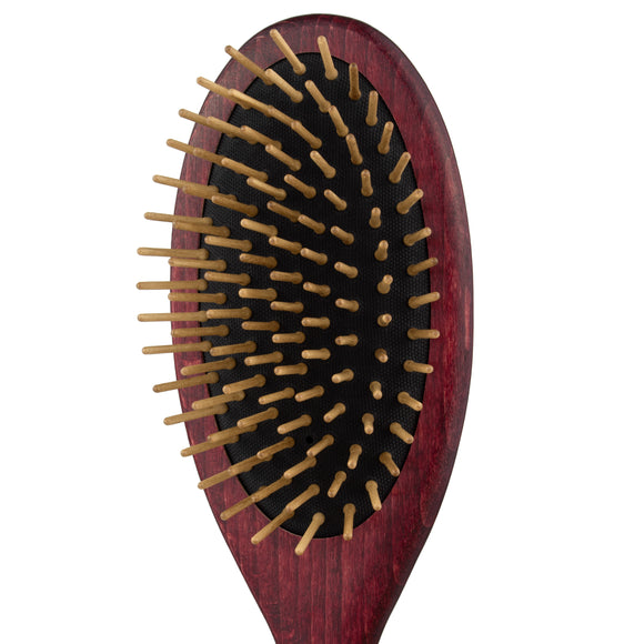 Maxi Pin Wood Brush Large – Oval Grooming Brush with 15mm Wooden Pins, Ergonomic Design