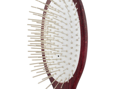 Maxi Pin Small Oval Grooming Brush – Ultra Soft 17mm Metal Pins for Gentle Brushing