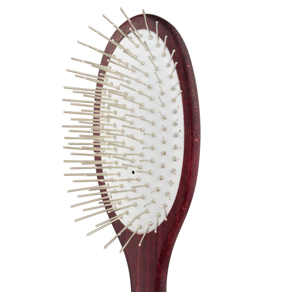 Maxi Pin Small Oval Grooming Brush – Ultra Soft 17mm Metal Pins for Gentle Brushing