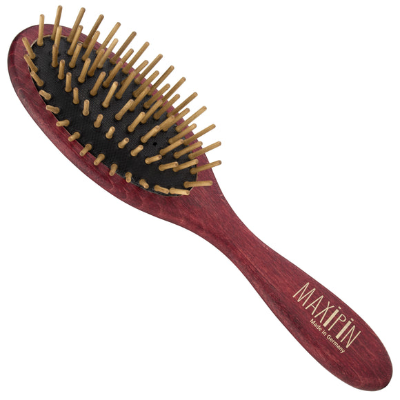Maxi Pin Oval Wood Brush Small – 15mm Wooden Pins, Gentle Detangling Design