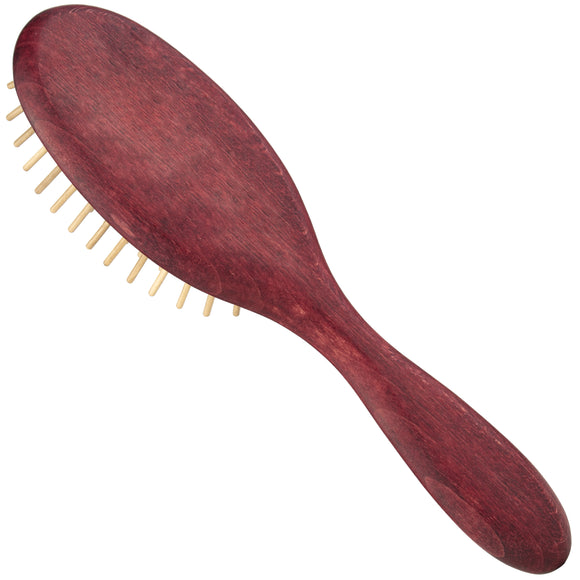 Maxi Pin Oval Wood Brush Small – 15mm Wooden Pins, Gentle Detangling Design