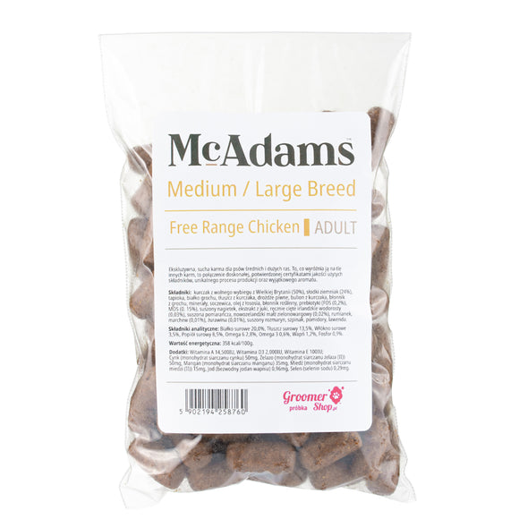 McAdams Medium/Large Breed Baked Dog Food – Free Range Chicken, 100g Sample