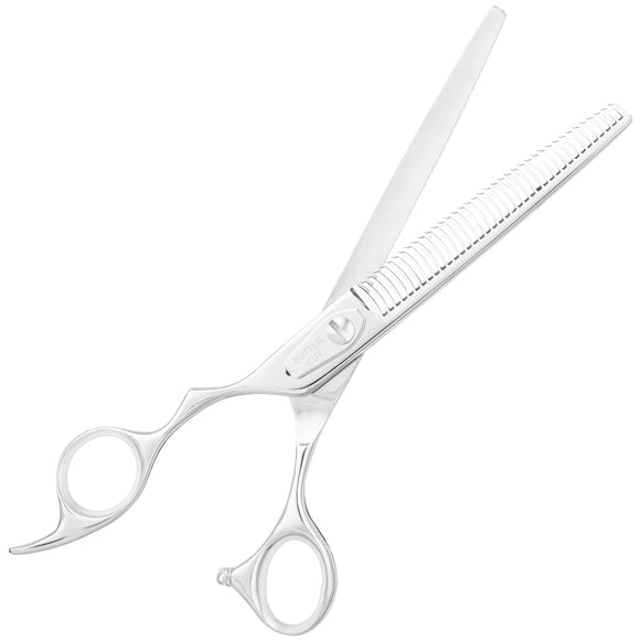 Geib Yoshi Lefty Thinner Scissors 7" – Japanese Steel, 38-Tooth Single-Sided, Ergonomic Design