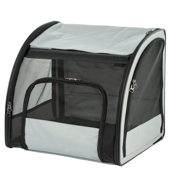 Flamingo Car Seat Rey – Airy Gray Pet Carrier, Lightweight Design, Up to 8kg, 45x39x41cm