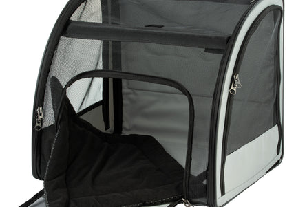 Flamingo Car Seat Rey – Airy Gray Pet Carrier, Lightweight Design, Up to 8kg, 45x39x41cm