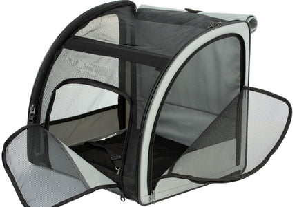 Flamingo Car Seat Rey – Airy Gray Pet Carrier, Lightweight Design, Up to 8kg, 45x39x41cm