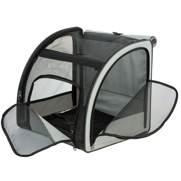 Flamingo Car Seat Rey – Airy Gray Pet Carrier, Lightweight Design, Up to 8kg, 45x39x41cm