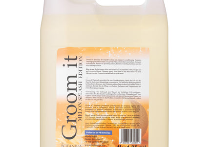 Botaniqa Groom It Melon Shampoo – Gentle Cleansing Formula with Melon Scent, 4L