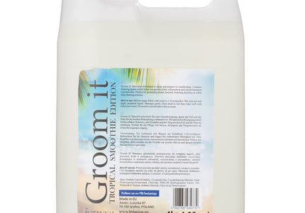 Botaniqa Groom It Shampoo Tropical Smoothie – Gentle Cleansing Formula with Tropical Scent, 4L