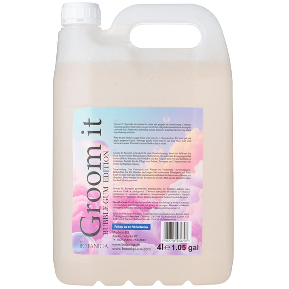 Botaniqa Groom It Shampoo Bubble Gum – Gentle Cleansing Formula with Bubble Gum Scent, 4L