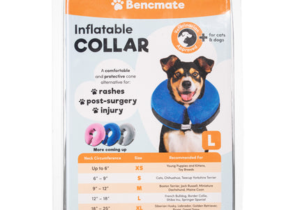 Bencmate Inflatable Collar Grey – Plush, Comfortable Inflatable Protective Collar, Small Size
