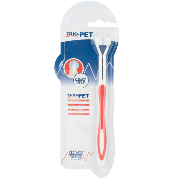 Show Tech Trio-Pet Toothbrush – Triple-Head Design, Effective Oral Hygiene Cleaning