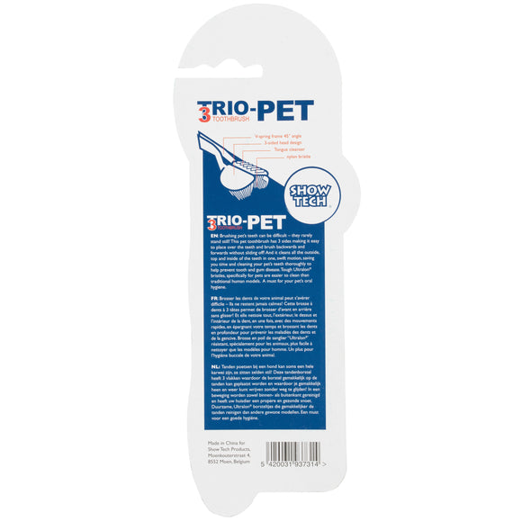Show Tech Trio-Pet Toothbrush – Triple-Head Design, Effective Oral Hygiene Cleaning