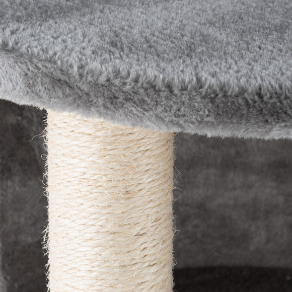 Cat&Rina Elegance Mini Cat Tower – Grey, 58cm Height, Integrated Scratching Post