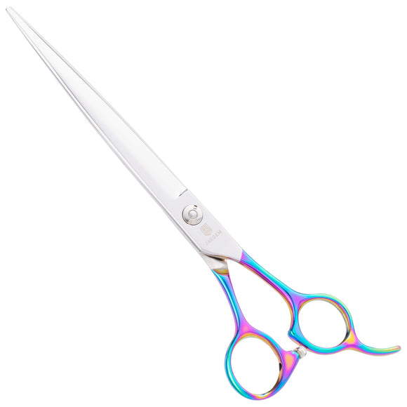 Jargem Multicolor Straight Grooming Scissors 7.5in – Vibrant Handle, Precision Cutting