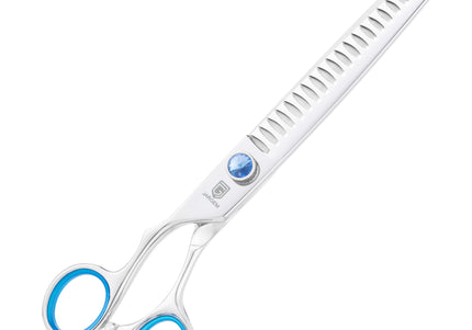 Jargem Lefty Grooming Chunkers 7.5 Inch – Single-Sided 24-Tooth Thinning Shears, Ergonomic Design