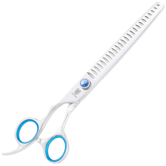 Jargem Lefty Grooming Chunkers 7.5 Inch – Single-Sided 24-Tooth Thinning Shears, Ergonomic Design