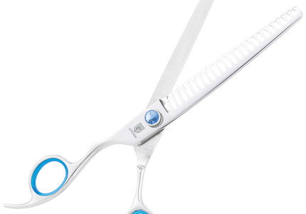 Jargem Lefty Grooming Chunkers 7.5 Inch – Single-Sided 24-Tooth Thinning Shears, Ergonomic Design