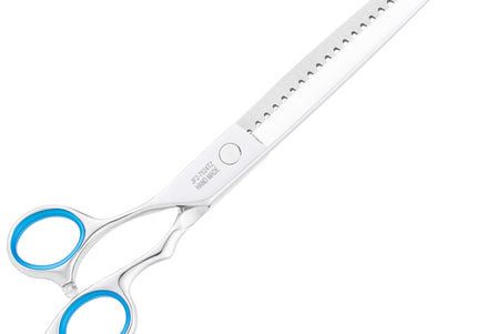 Jargem Lefty Grooming Chunkers 7.5 Inch – Single-Sided 24-Tooth Thinning Shears, Ergonomic Design