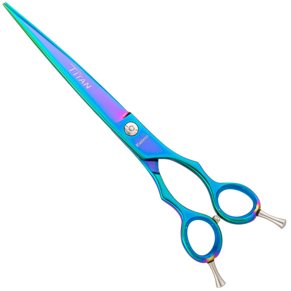Geib Entree Blue Titan Straight Scissors – 10" Titanium-Coated, Micro-Bevel, Premium Quality
