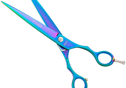 Geib Entree Blue Titan Straight Scissors – 10" Titanium-Coated, Micro-Bevel, Premium Quality