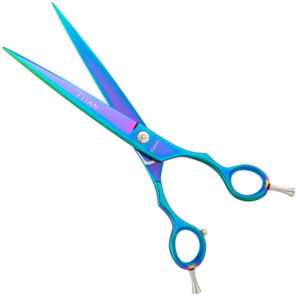 Geib Entree Blue Titan Straight Scissors – 10" Titanium-Coated, Micro-Bevel, Premium Quality
