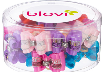 Blovi Bows Chic – Elegant Decorative Grooming Bows with Diamond Accent, 25 Pack