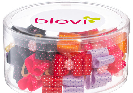 Blovi Dots Grooming Bows – Elegant Colorful Elastic Bows with Polka Dot Design, 25 Pack