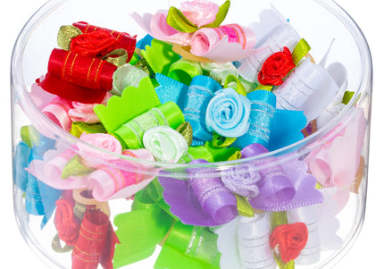 Blovi Rose Grooming Bows – Elegant Decorative Set with Elastic Bands, 25 Pieces