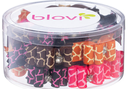 Blovi Wild Glam Grooming Bows – Elegant Leopard Print with Diamond Accent, 25 Pack