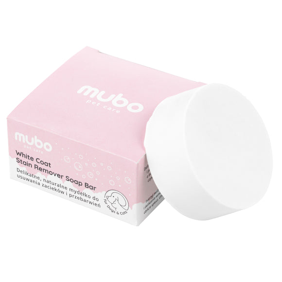 Mubo White Coat Stain Remover Soap Bar 40g – Natural Formula, Brightening Action for Fur