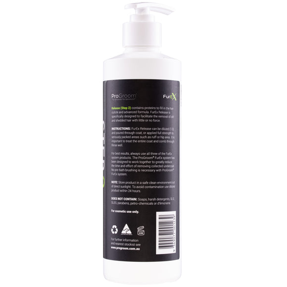 ProGroom FurEx Release Conditioner Step 2 500ml – Concentrated Formula Eases Undercoat Removal, Professional Use