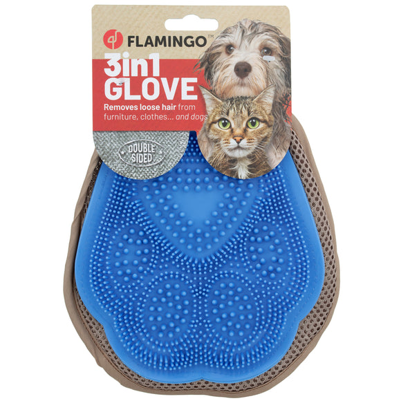 Flamingo 3in1 Grooming Glove – Multi-Function Hair Removal and Collection Tool, Ergonomic Design