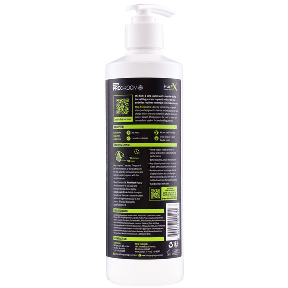 ProGroom FurEx Cleanse Shampoo Step 1 500ml – Concentrated Formula, Eases Undercoat Removal