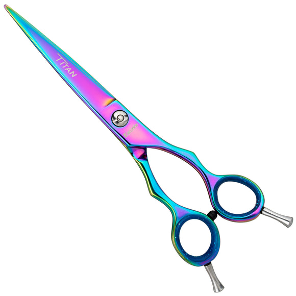 Geib Entree Blue Titan Straight Scissors – 10" Titanium-Coated, Micro-Bevel, Premium Quality