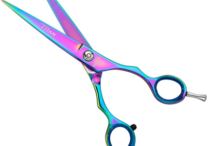 Geib Entree Blue Titan Straight Scissors – 10" Titanium-Coated, Micro-Bevel, Premium Quality