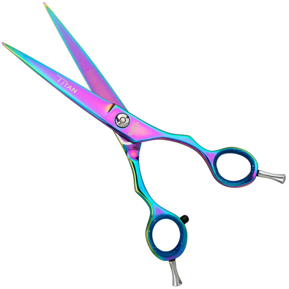 Geib Entree Blue Titan Straight Scissors – 10" Titanium-Coated, Micro-Bevel, Premium Quality